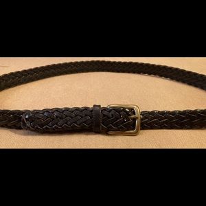 Mens genuine ebony hand braided in USA , genuine black leather,brass hardware